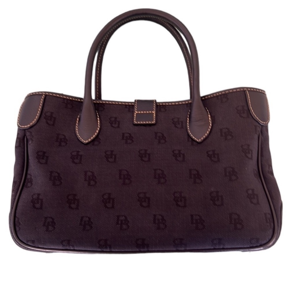 Dooney & Bourke DB Signature Black Canvas‎ & Leather Tote Satchel - Picture 3 of 13